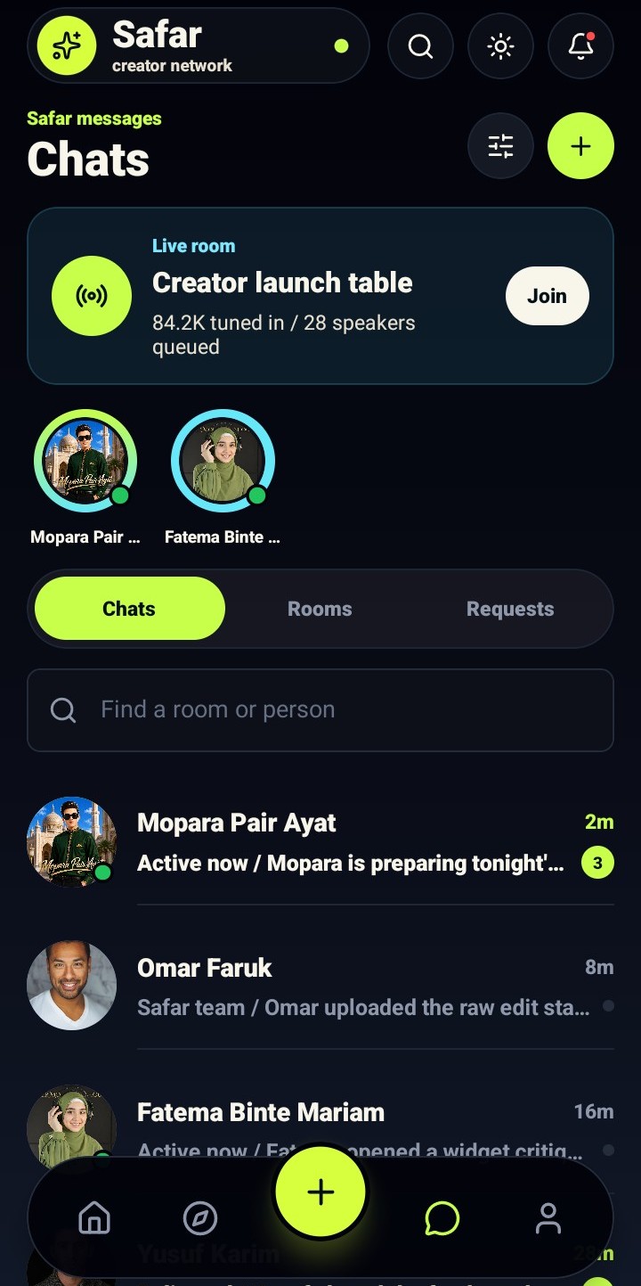 Chats & rooms